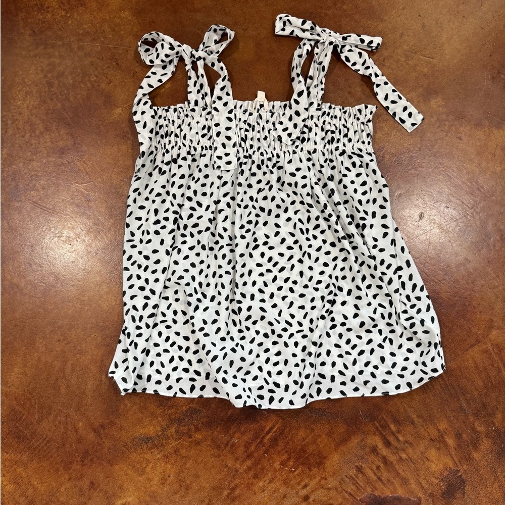 Black and White Polka Dot Women's Top